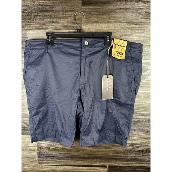 Tailor Vintage‎ Greenwich Slim Fit Shorts Mens 40 Navy Blue Cotton Blend $78 - Picture 2 of 8
